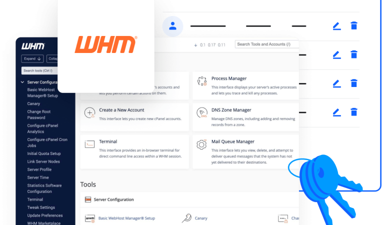 Control customer accounts via WHM control panel
